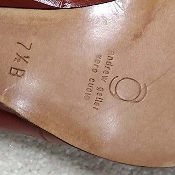 Andrew Geller Women's Red/Brown Leather Shoes - Picture 6 of 11